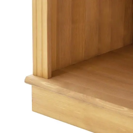 RealRooms Anita Solid Wood 6 Shelf Open Bookcase, Stained Brown image {3}