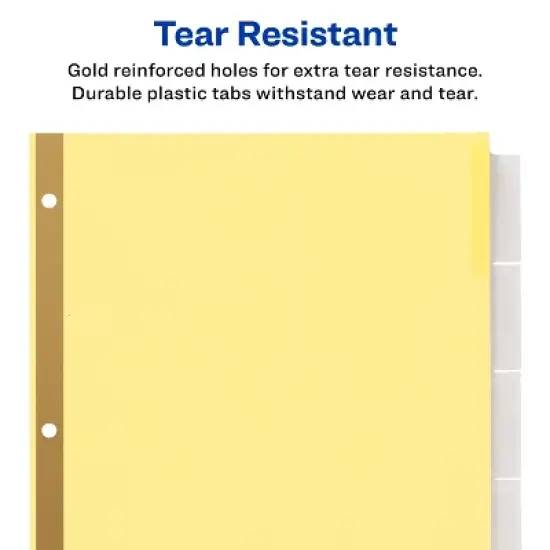 Avery 5 Tab Binder Dividers, Insertable Clear Big Tabs, 1 Set Pack, 10 Packs, 10 Sets Total (11110) image {4}