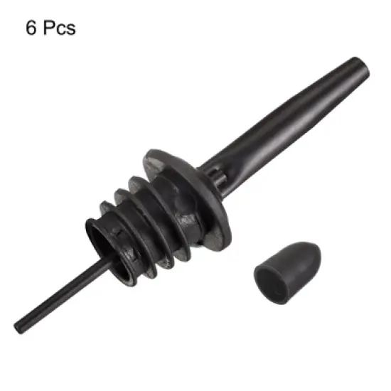 Unique Bargains Stainless Steel Leakproof Odorless Liquor Pourers with Rubber Dust Cap 6 Pcs image {2}