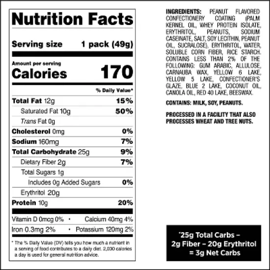 Quest Nutrition Filled Coated Candies - Peanut Butter image {2}