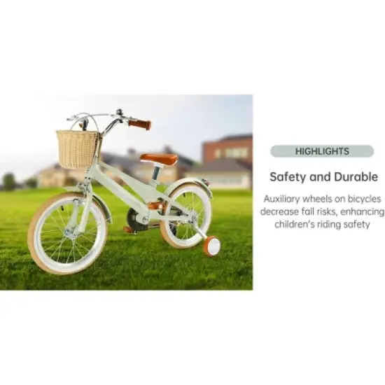 Topteng 16" Kid's Bike Child Bicycle for Boys and Girls with Basket image {8}