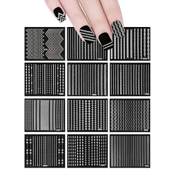 Wrapables 12 Sheets Holographic Nail Stickers image {5}