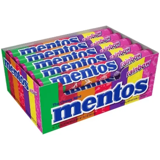 Mentos&nbsp;Rainbow Flavor Chewy Mint Candy Full Size Rolls 6/10/15/40 Pack - Bulk Packaging image {2}