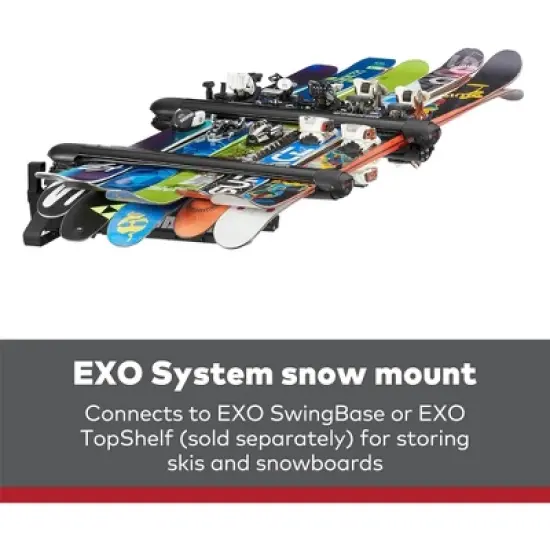 Yakima EXO SnowBank 5 Ski or 4 Snowboard Universal Car Mount Travel Roof Rack with Double Joint Hinge, SKS Lock, and 1 Button Access, Black image {3}