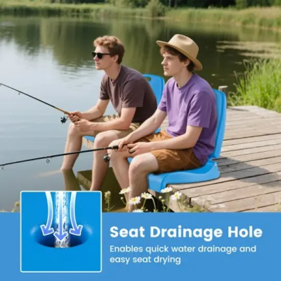 Costway Poolside Chair for Edge of Pool with Back Support & Handles Portable Picnic Chair White/Blue/Pink/Green image {7}