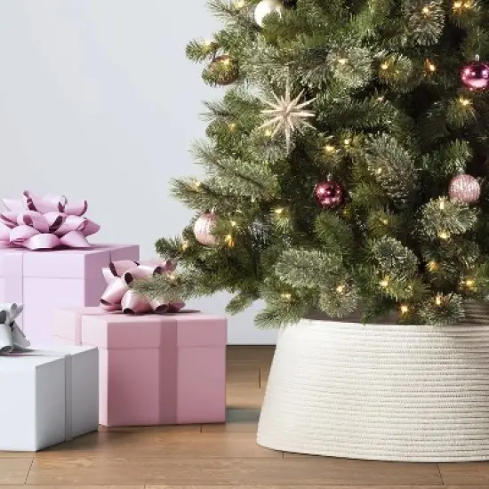 26" Roll-Up Rope Christmas Tree Collar Ivory - Wondershop&trade; image {1}