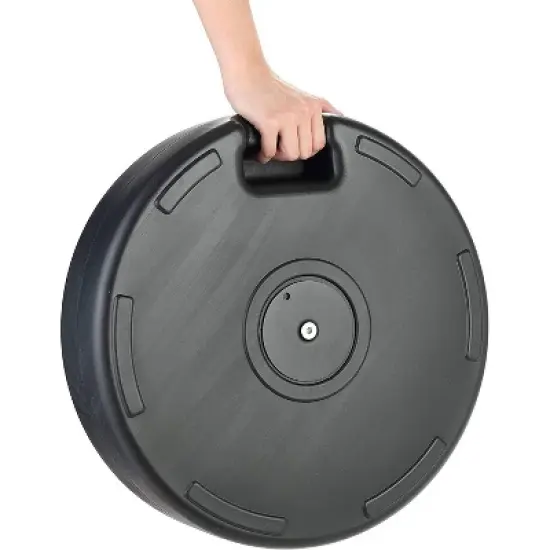 Rattan Design Resin Fillable Umbrella Base Black - Backyard Expressions image {4}