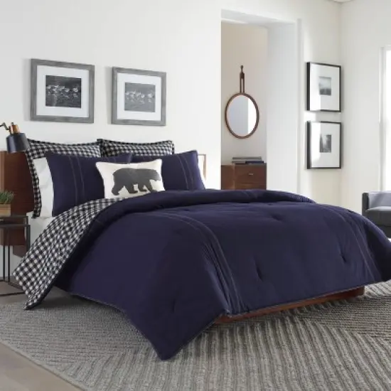 Navy Kingston Euro Pillow Sham Set - Eddie Bauer image {2}