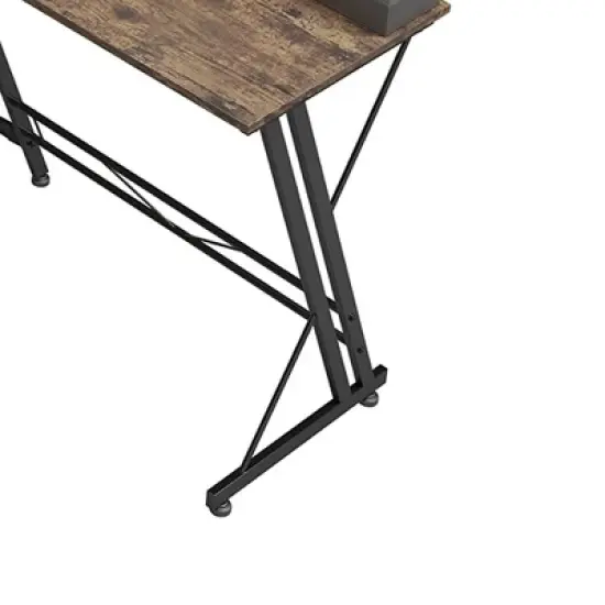 Somdot L Shaped Desk Corner Gaming and Computer Desk for Multiple Screens/Monitors, for Home, Office, College, and Dorm, Easy Assembly, Brown Wood image {1}