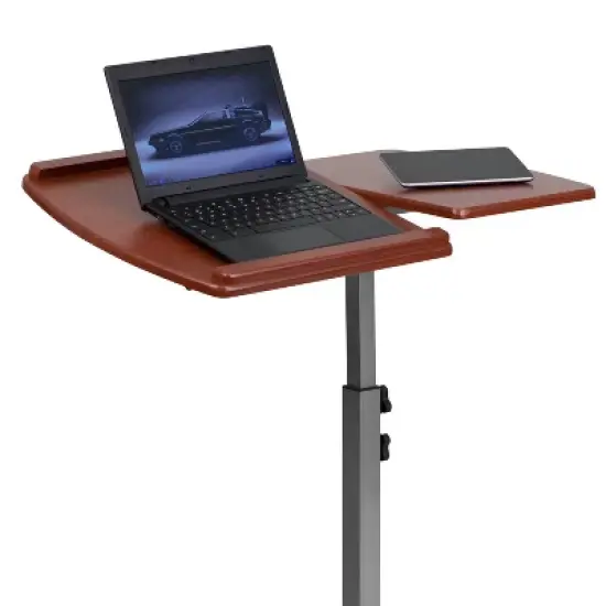 Angle and Height Adjustable Mobile Laptop Computer Table Cherry Top - Flash Furniture image {2}