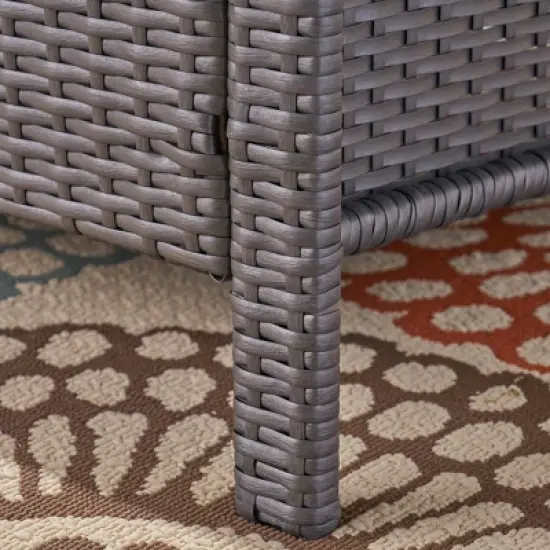 St. Lucia Wicker Loveseat - Gray - Christopher Knight Home image {4}