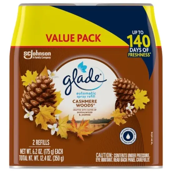 Glade Automatic Spray Air Freshener - Cashmere Woods - 6.2oz/2pk image {3}