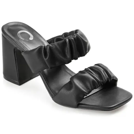 Journee Collection Womens Zoee Open Square Toe Block Heel Sandals image {9}