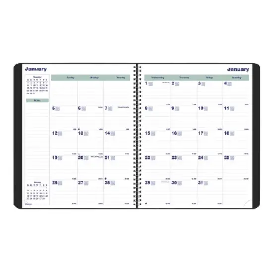 Plan and Link Monthly Planner, 11" x 9.06", Black Cover, 16-Month: Sept 2025 to Dec 2026 image {1}