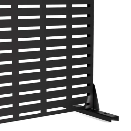 PexFix 72 x 47 Inch Lattice Design Metal Privacy Screen Freestanding Outdoor Divider Panel for Patio Deck Balcony Heavy Duty Base Weatherproof Black image {10}