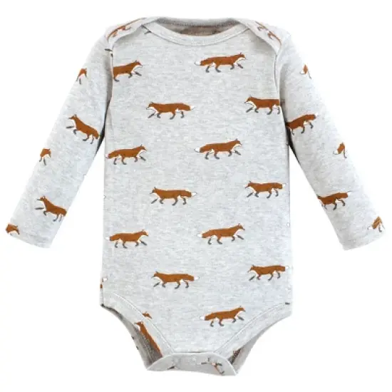 Hudson Baby Unisex Baby Cotton Long-Sleeve Bodysuits, Woodland Animals image {4}