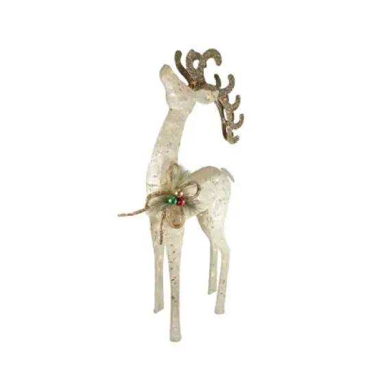 Northlight 46.5" Lighted Brown and Ivory Reindeer Outdoor Christmas Decoration image {1}