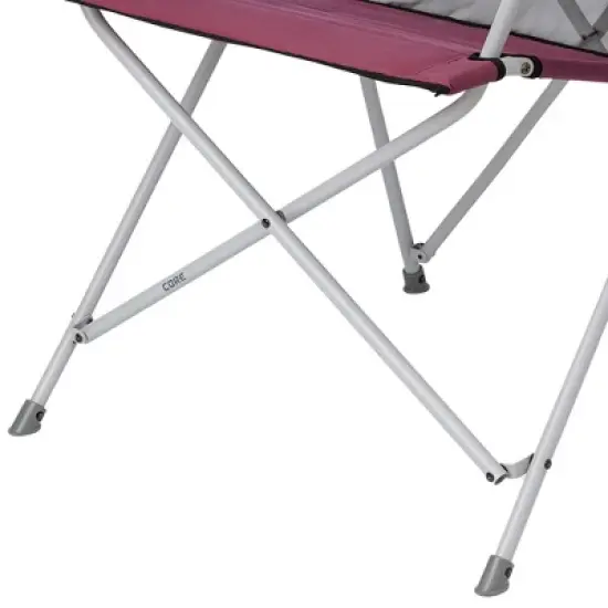 CORE Portable Heavy-Duty Folding Chair with Cooling Mesh Back and Carrying Storage Bag for Outdoor Sporting Events or Camping Trips, Wine (4 Pack) image {4}