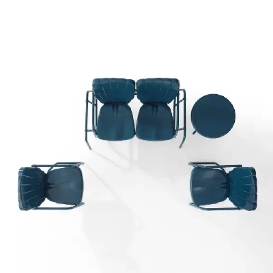 Ridgeland 4pc Outdoor Metal Conversation Set - Navy - Crosley image {5}