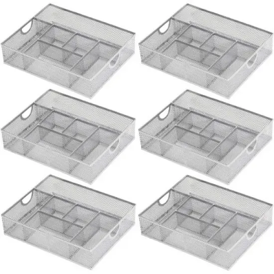 YBM Home 6 Compartment Mesh Cosmetic Organizer, Pack of 6 image {10}