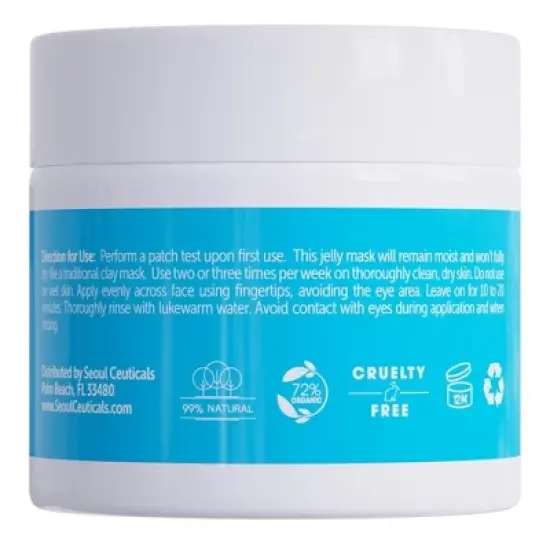 Seoul Ceuticals Korean Skin Care Hyaluronic Acid Jelly Mask - Korean Face Mask Skincare K Beauty Face Masks Contains Rice Bran + Rosehip, 2oz image {4}