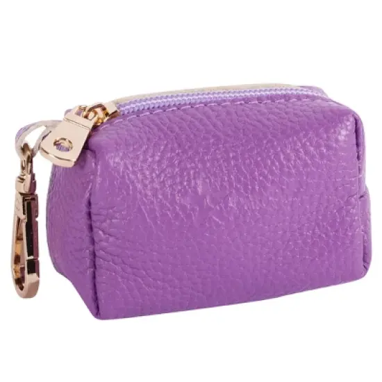 PoisePup &ndash; Luxury Pet Dog Waste Bag Holder &ndash; Soft Premium Italian Leather Poop Bag Dispenser - Lavish Lavender image {3}