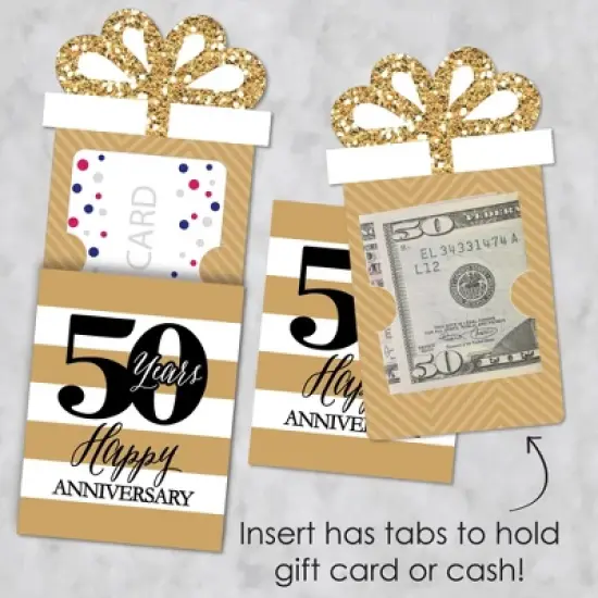 Big Dot of Happiness We Still Do - 50th Wedding Anniversary - Anniversary Party Money and Gift Card Sleeves - Nifty Gifty Card Holders - Set of 8 image {2}