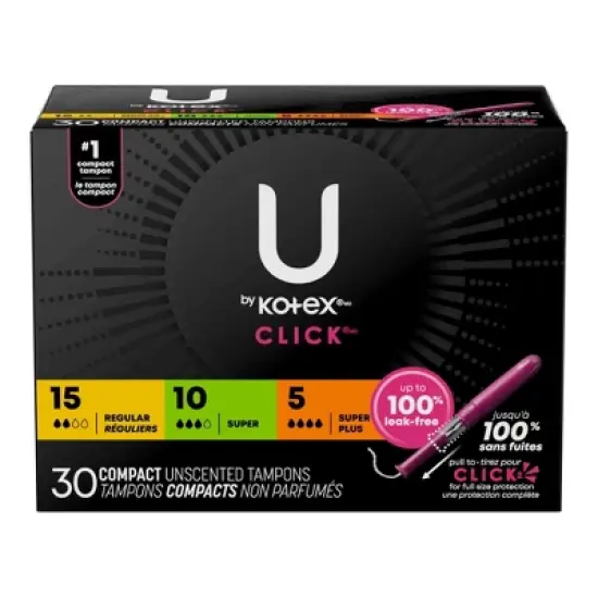 U by Kotex Click Compact Tampons - Multipack - 90ct image {1}