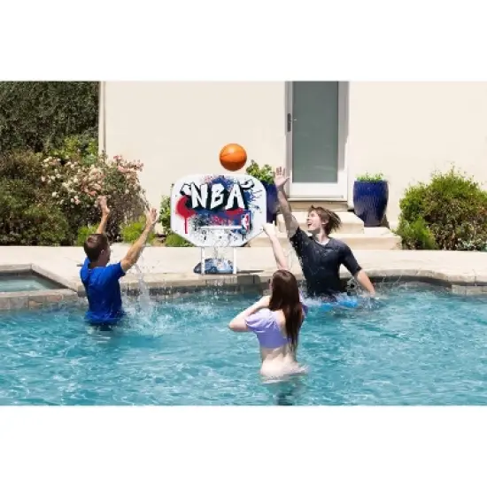 Poolmaster Graffiti Collection NBA Rebounder Poolside Hoop Set With Durable All-Weather Base image {3}