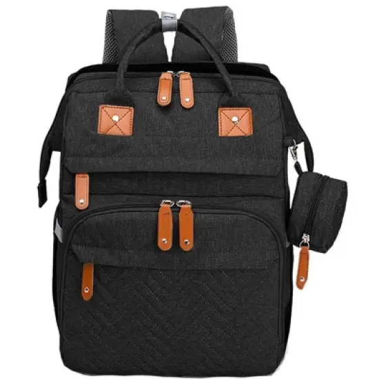 Itopfox Large Capacity Diaper Backpack with Detachable Changing Station, Baby Essentials Organizer for Boys & Girls, Black image {7}