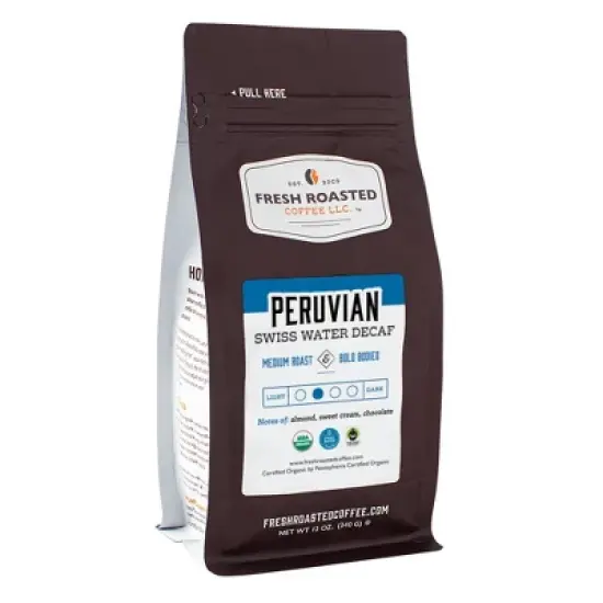 Fresh Roasted Coffee, Organic Peruvian Decaf, Whole Bean image {5}