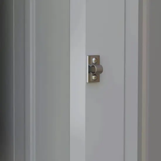 Resenkos Storage Garden Shed,Garden Sheds,4' x 7.7' Lean to Garden Storage Shed, Outdoor Metal Tool House with Lockable Door Vents Brown image {1}