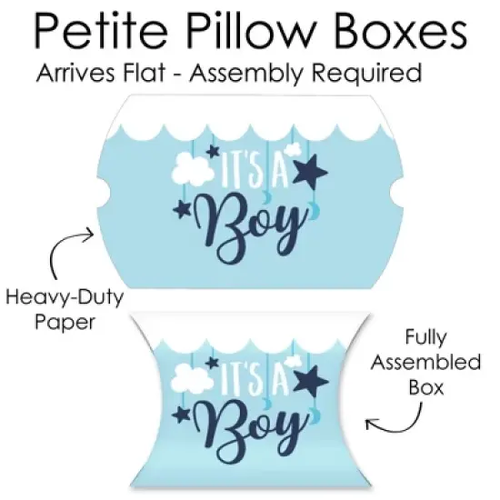 Big Dot of Happiness It&rsquo;s a Boy - Favor Gift Boxes - Blue Baby Shower/Blue Birth Announcement Petite Pillow Boxes - Set of 20 image {4}