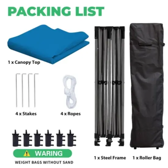 EROMMY 10 Ft. W x 20 Ft. D Steel Pop-Up Canopy image {2}