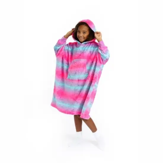Sleep On It Girls Ombre Leopard Wearable Cozy Fleece Blanket Hoodie image {4}