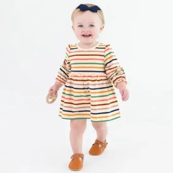 RuffleButts Baby Girls Long Sleeve Skirted Romper image {3}