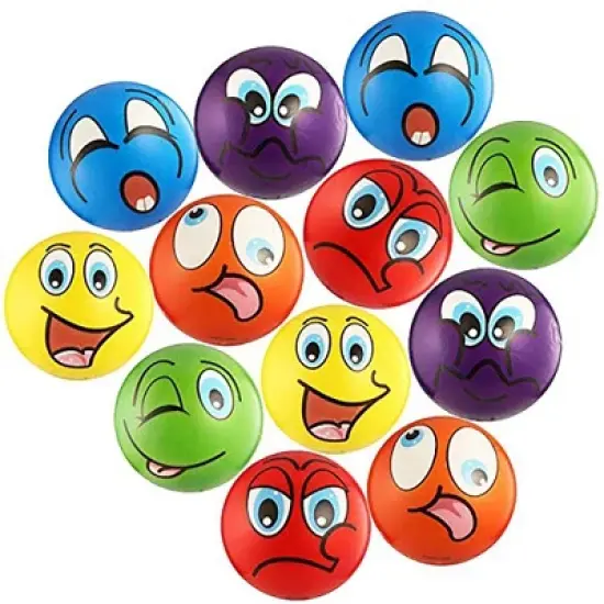 Link worldwide Ready! Set! Play! Pack Of 24 Mini Emoji Soft Foam Stress Reliever Balls, Fidget Toy For Kids & Adults image {1}