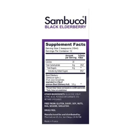 Sambucol Black Elderberry Vegan Immune Support Syrup - 4 fl oz image {1}