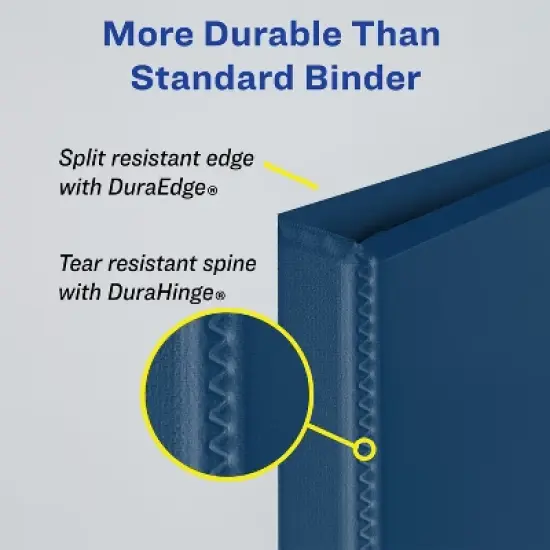 Avery 1" Durable View 3 Ring Binders, Slant Rings, 220-Sheet Capacity, Blue, 4 Pack (17705) image {3}