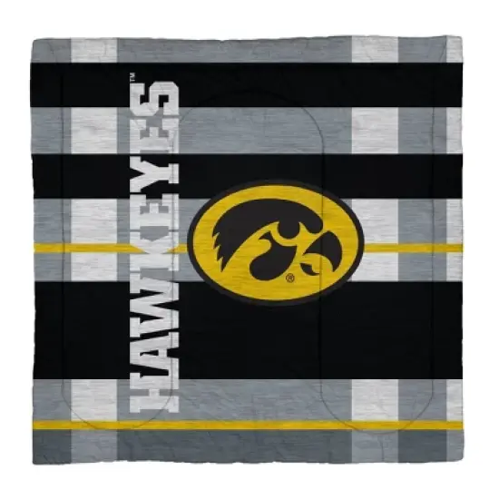 NCAA Iowa Hawkeyes Heathered Stripe Queen Bedding Set in a Bag - 3pc image {1}
