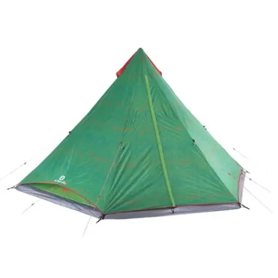 Outbound CTI3996508 6 Person 3 Season Lightweight Backyard Festival Camping Tent with Zip Up Carry Bag and Heavy Duty 600 mm Coated Rainfly, Green image {1}