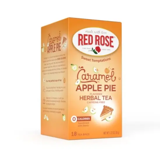 Red Rose Sweet Temptations Dessert Tea Caramel Apple Pie,Herbal Tea, 18 Count Pack of 6 image {1}