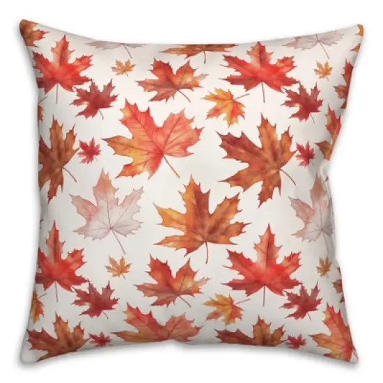 Creative Products Watercolor Orange Leaf Pattern 18 x 18 Indoor / Outdoor Pillow image {3}