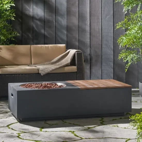 50-Inch Rectangular Outdoor Fire Pit Table with 50,000 BTU and Hidden Storage image {4}