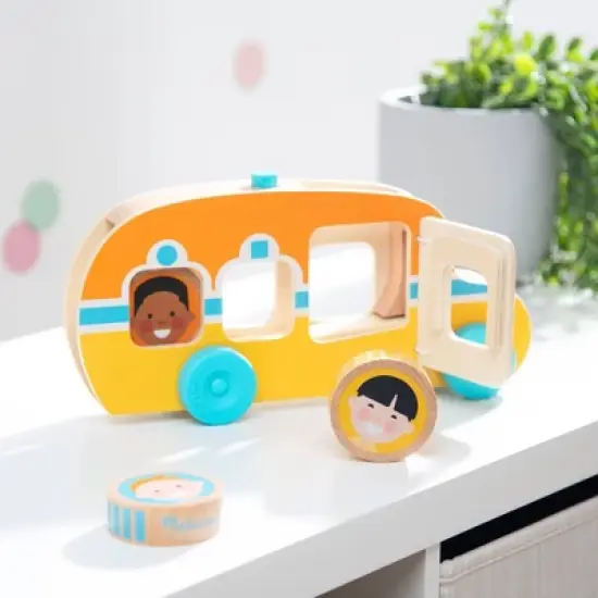 Melissa & Doug GO Tots Wooden Roll & Ride Bus with 3 Disks image {8}