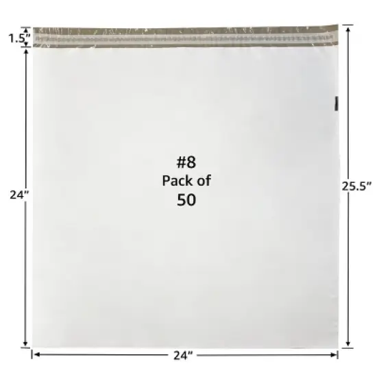 UOFFICE 50 Poly Mailers Bags 24x24" - #8 Envelopes Self-Sealing image {1}