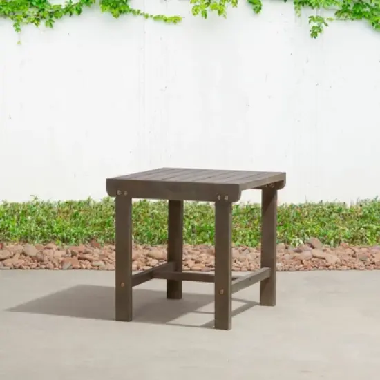 Poolside Patio Vintage Wood Side Table image {9}