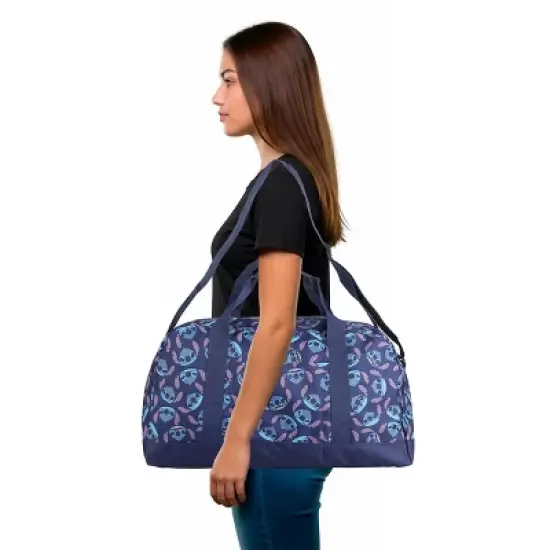 Lilo & Stitch All-Over Stitch Face Print Blue 21&rdquo; Packable Duffel image {6}