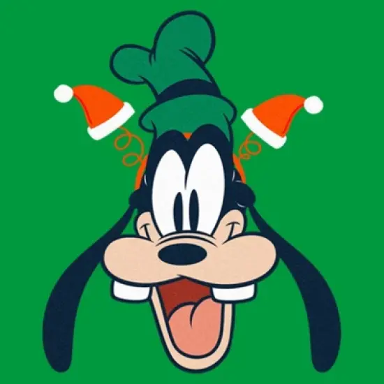 Junior's Mickey & Friends Goofy Christmas Ears T-Shirt image {1}