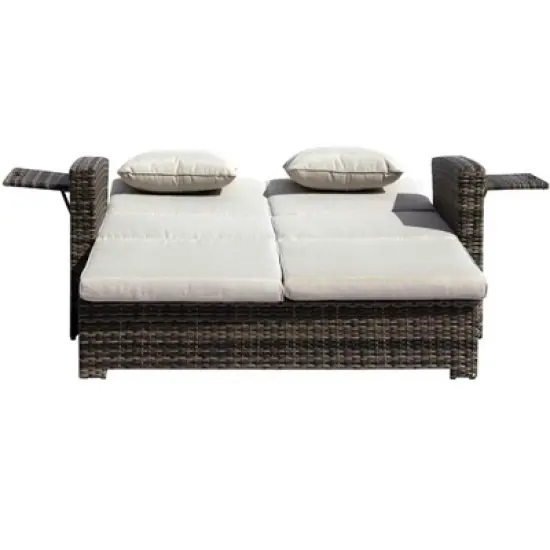 Courtyard Casual Miranda Outdoor Loveseat to Daybed Combo with Cushions image {4}